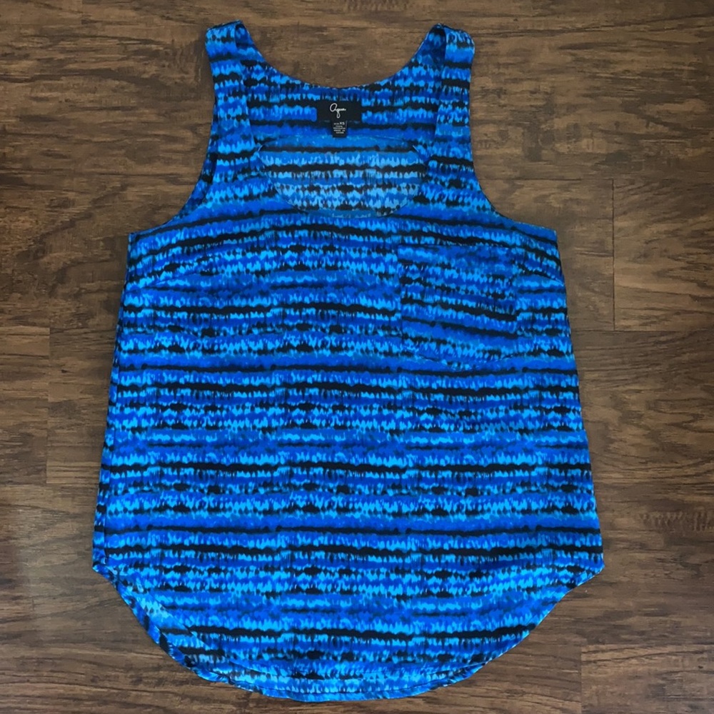 AQUA by Bloomingdale's Blue & Black Top